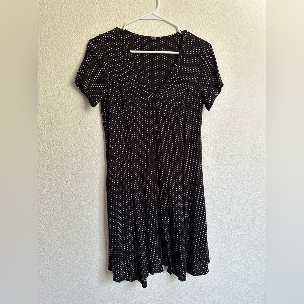 black and white polka dotted dress from brandy melville!